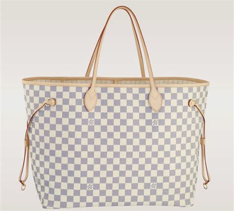 lv blue white checkered bag.